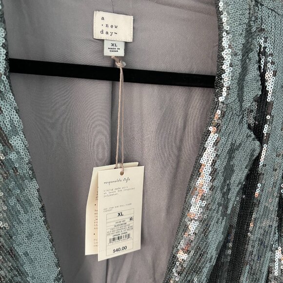 NWT A New Day Blue Sequin Suit - Picture 6 of 8